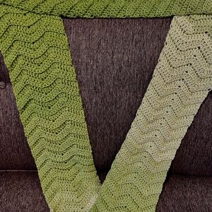 Green knitted scarf
